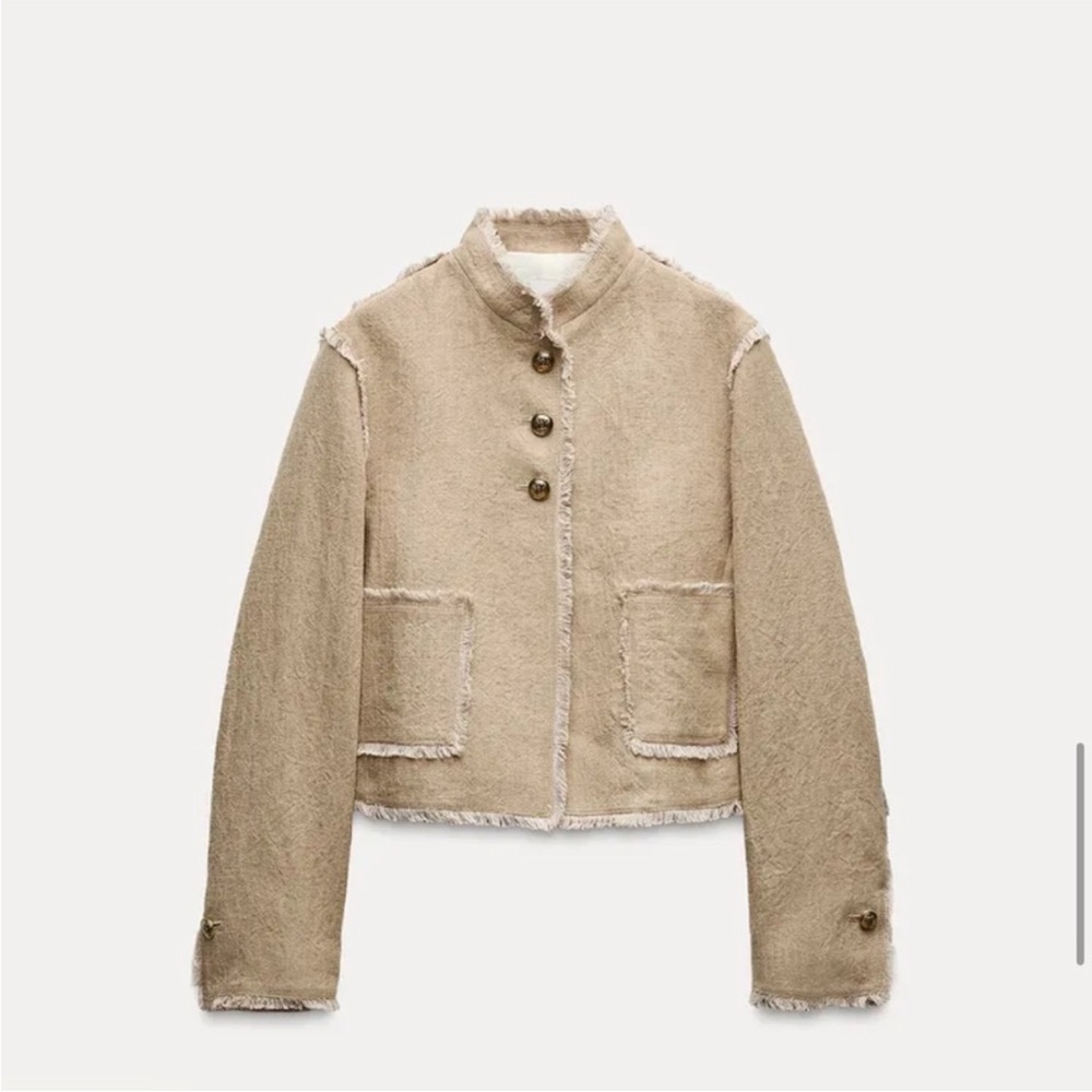 Zara Women's Cream Teddy Jacket